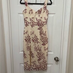 Dress the Population Midi Dress in Elegant Cream